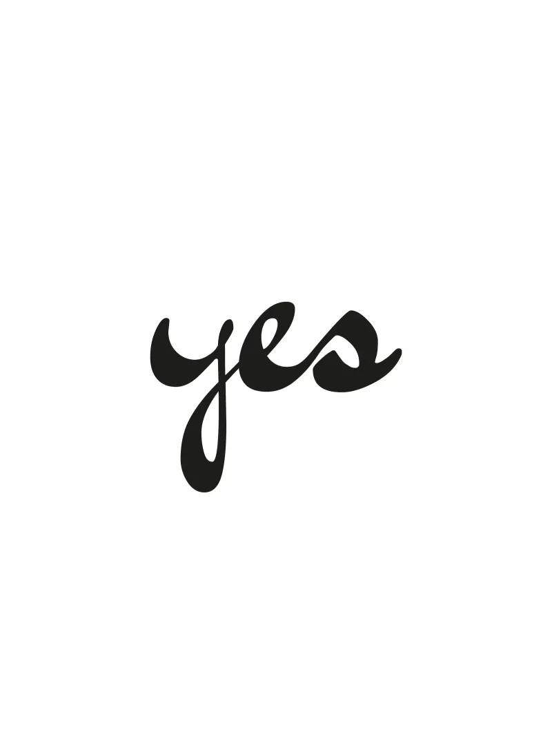 yes poster con telaio in alluminio da Katja Stehle Design