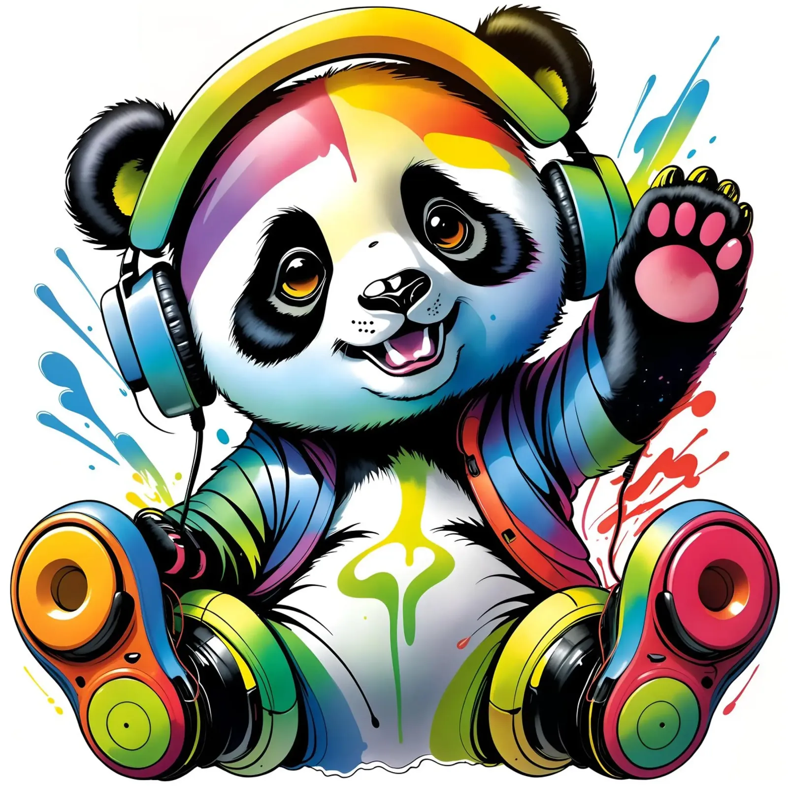 Piccolo panda con cuffie pellicola backlit da MakArena