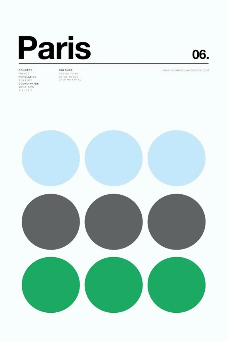 Paris poster con telaio in alluminio da Nick Barclay