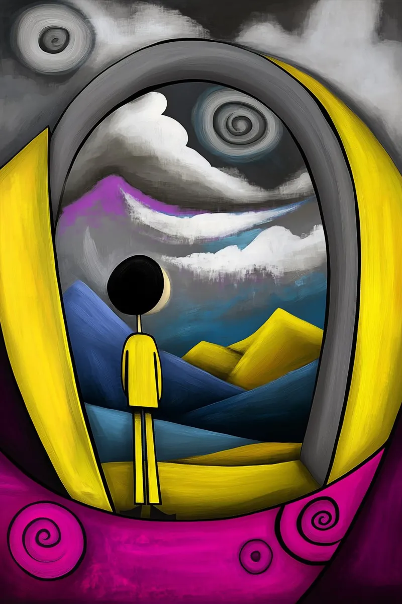 Gateway to the surreal world canvas with Floater frame by melipo-art
