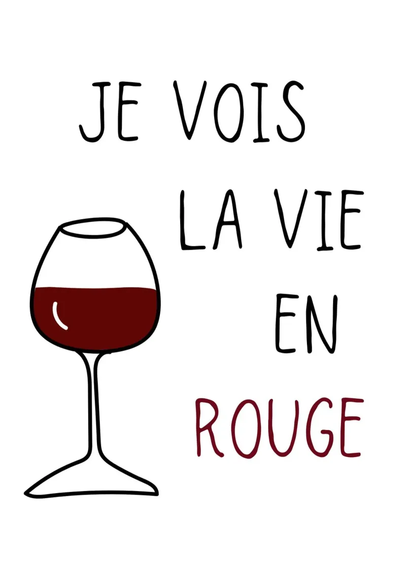 La vie en rouge poster con telaio in legno da Idées & Création