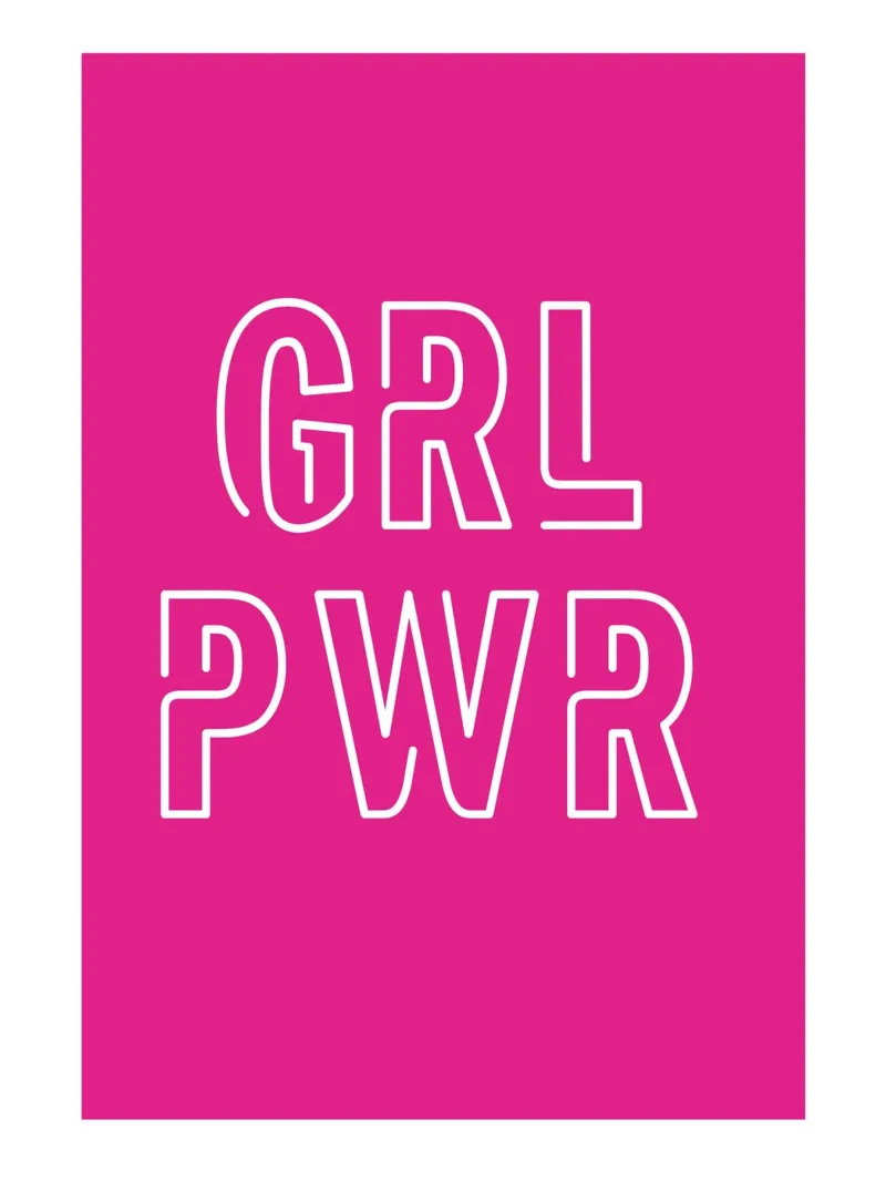 GRL PWR poster con telaio in legno da Idées & Création