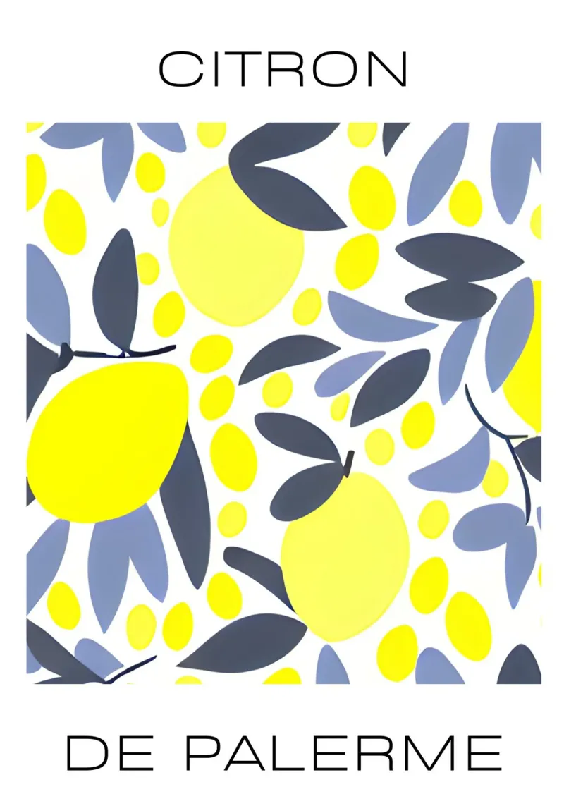 Citron de Palerme poster con telaio in legno da Idées & Création
