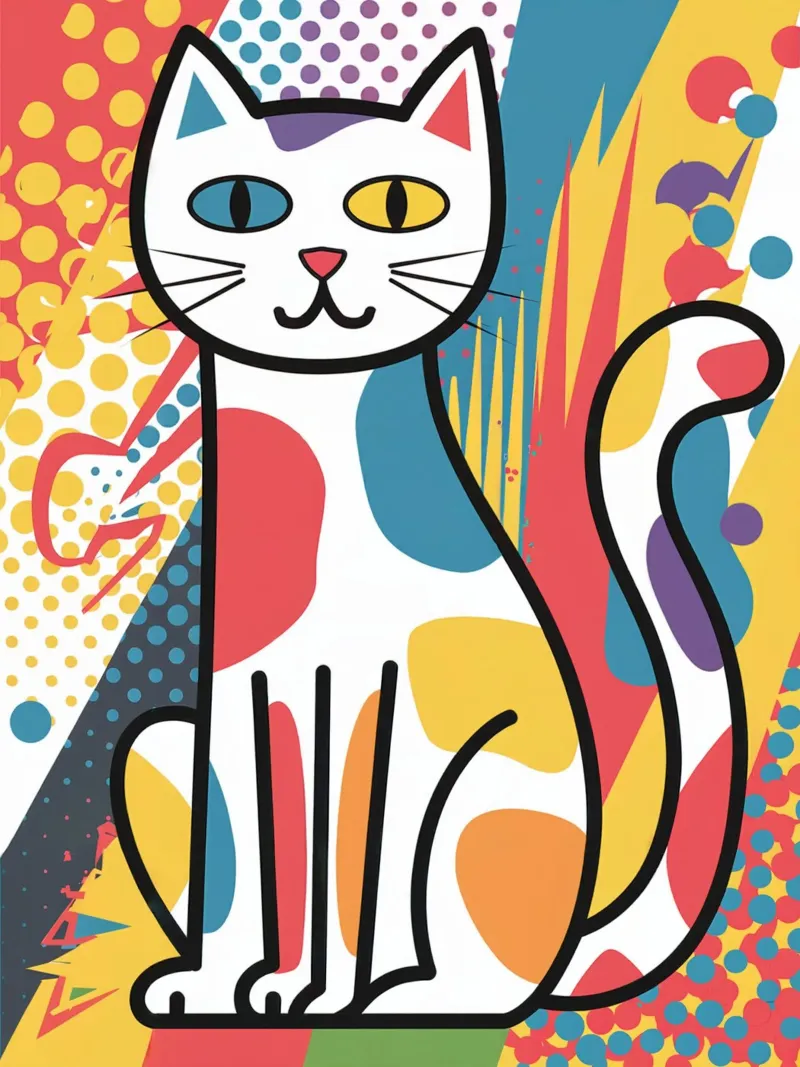 Die Katze an der Wand Poster von logic