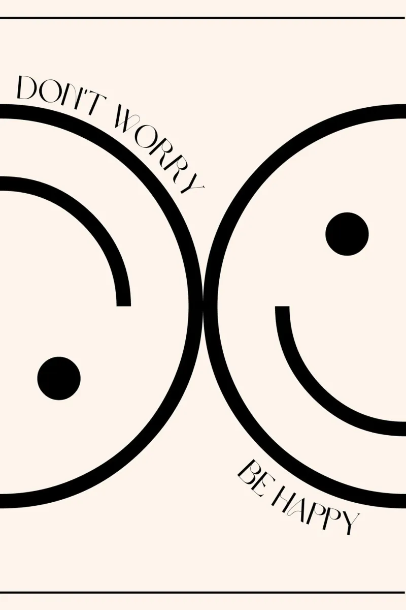 Don't Worry, Be Happy Print canvas with Floater frame by KOKRPrints