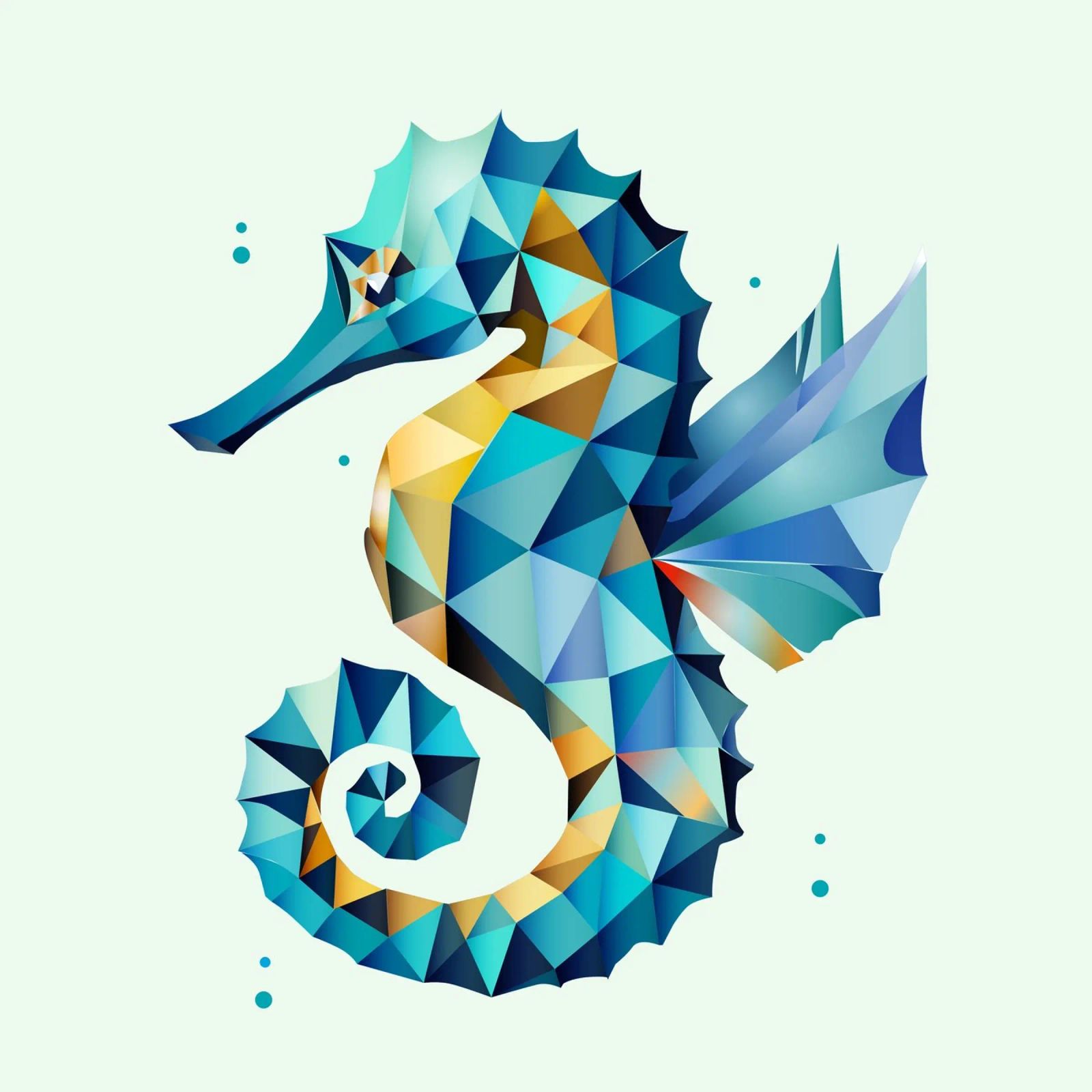 Geometric seahorse - Mystical beauty of the seas poster by namosh