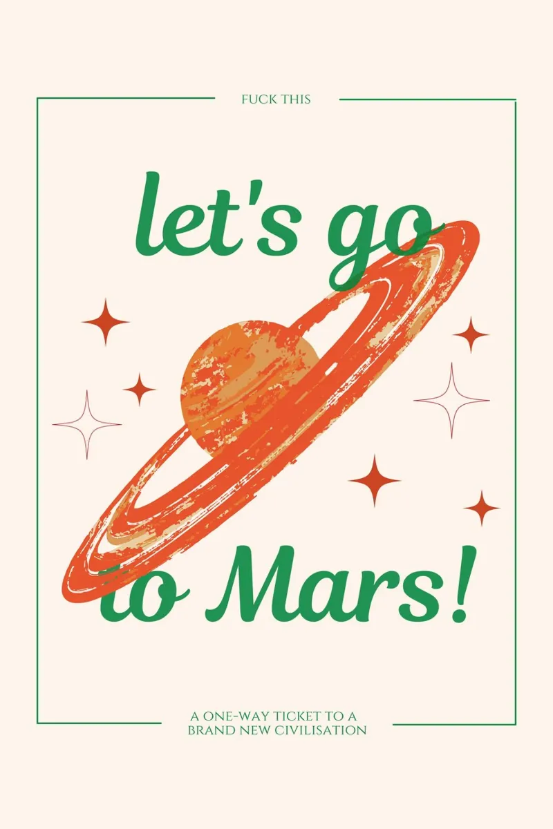 Let's go to Mars Print canvas with Floater frame by KOKRPrints