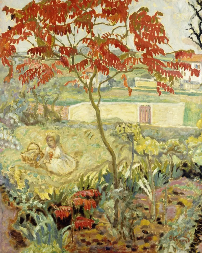 Pierre Bonnard - Il giardino e l'albero rosso pellicola backlit da ARTOTHEK