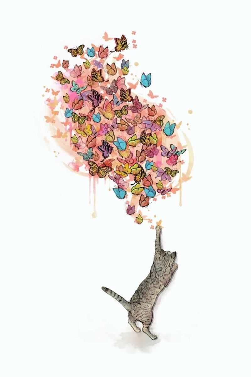 Catching Butterflies Poster von Laura Graves