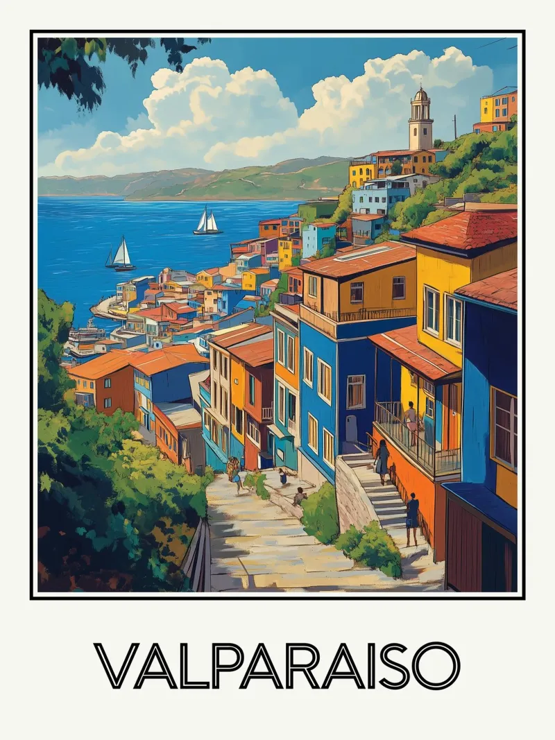 Valparaiso poster con telaio in plastica da Frame the World