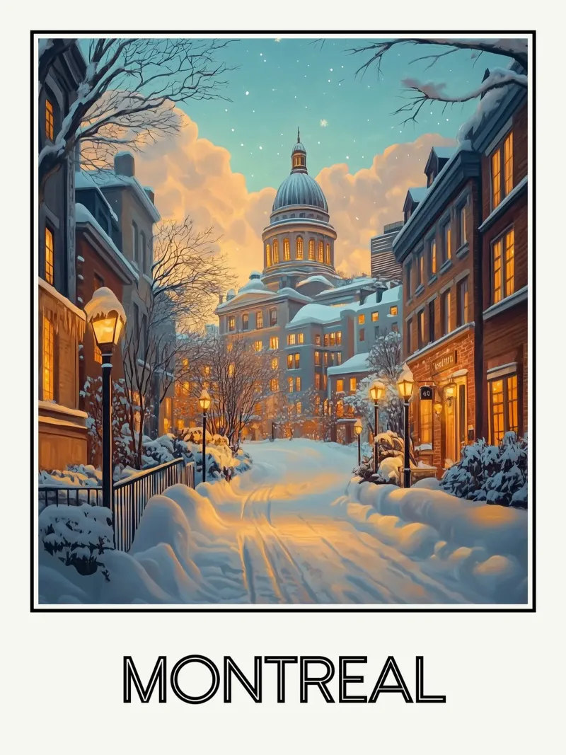Montréal canvas met Baklijst van Frame the World