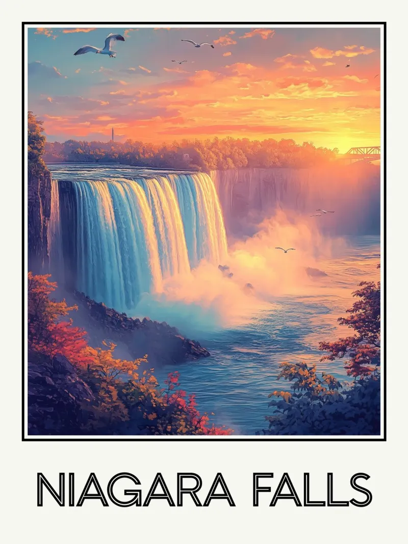 Cascate del Niagara poster con telaio in plastica da Frame the World