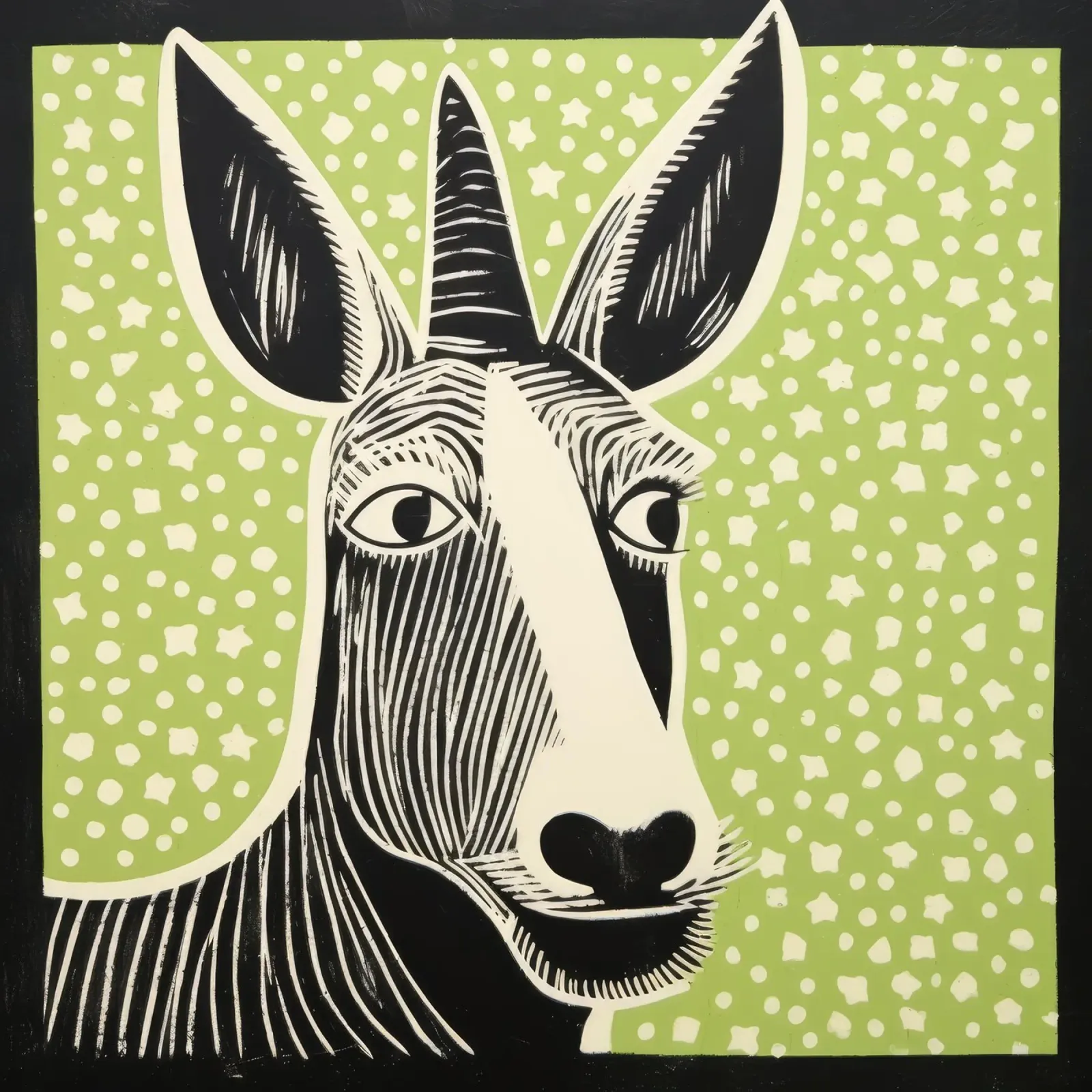 Green Donkey 2 poster by Minimal Animal Art