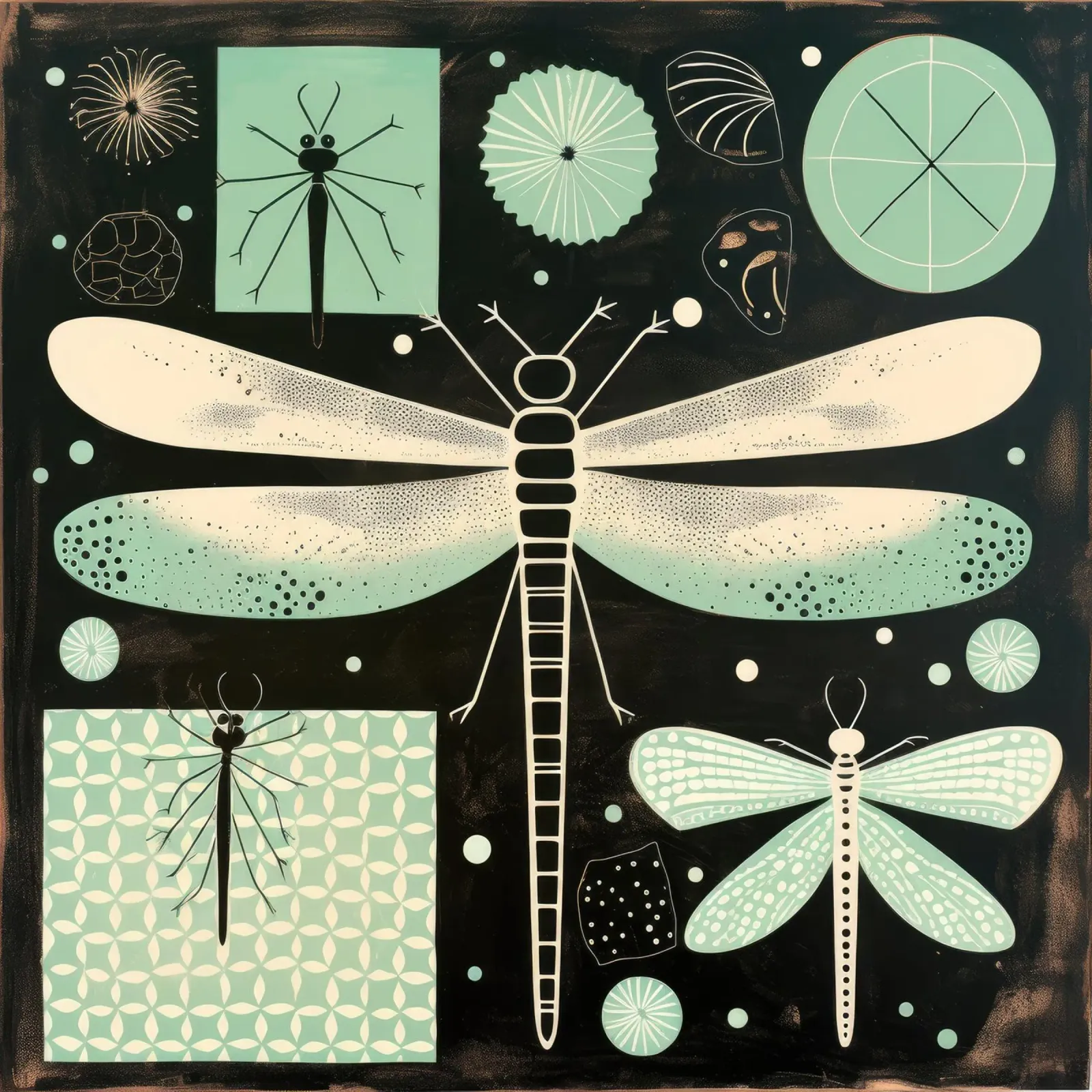 Libellula verde 4 pellicola backlit da Minimal Animal Art