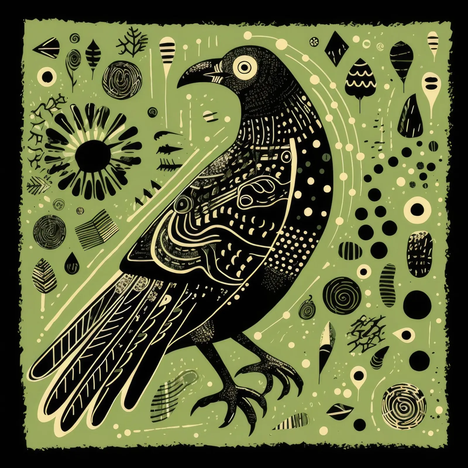 Aigle vert 1 hahnemühle de Minimal Animal Art