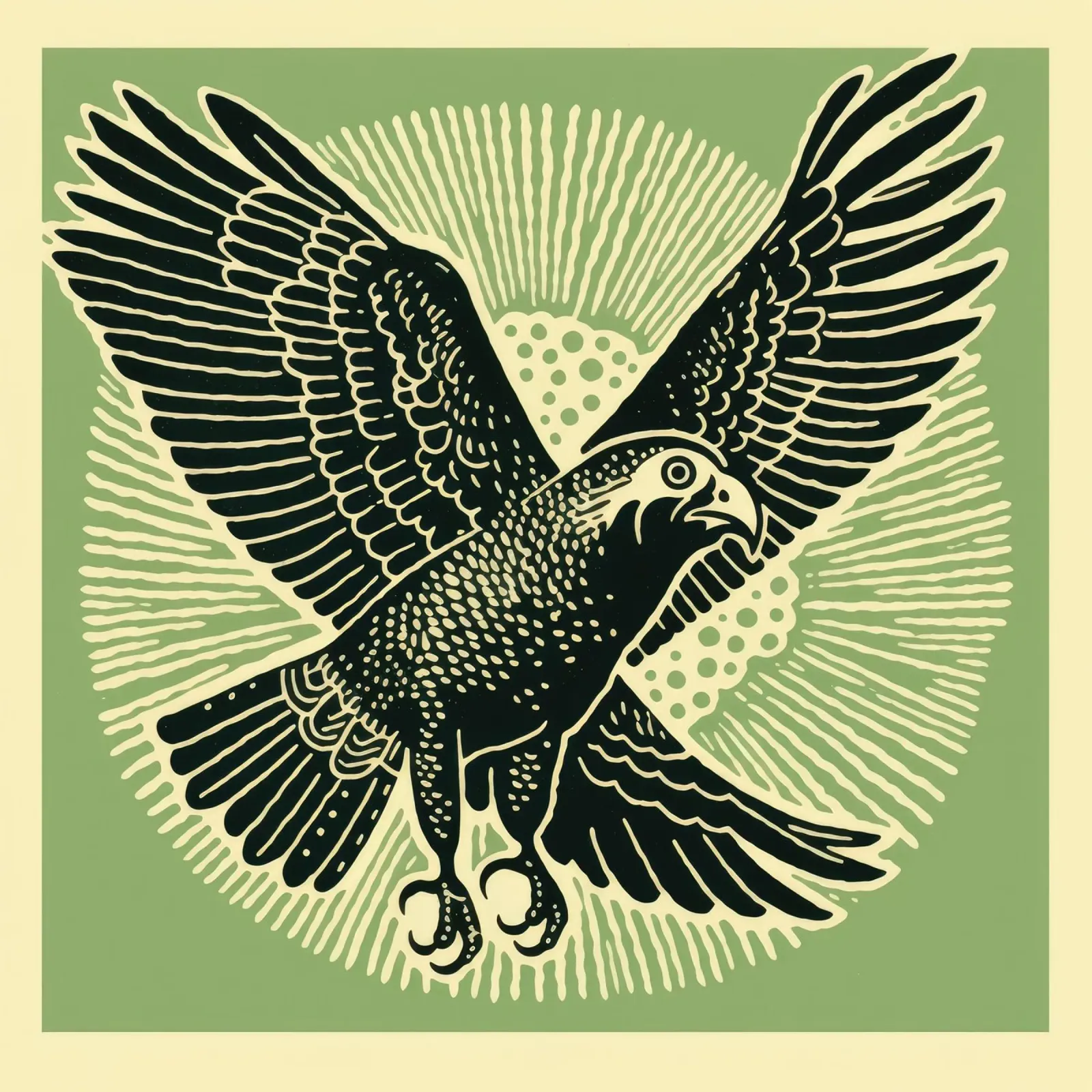 Aigle vert 3 poster de Minimal Animal Art
