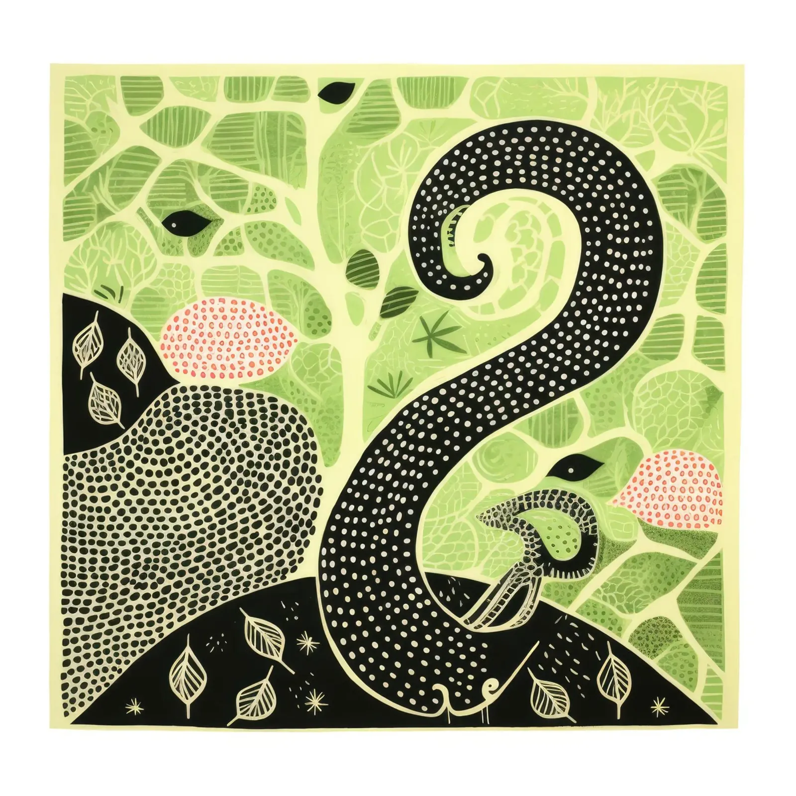 Grüner Regenwurm 3 Hahnemühle von Minimal Animal Art