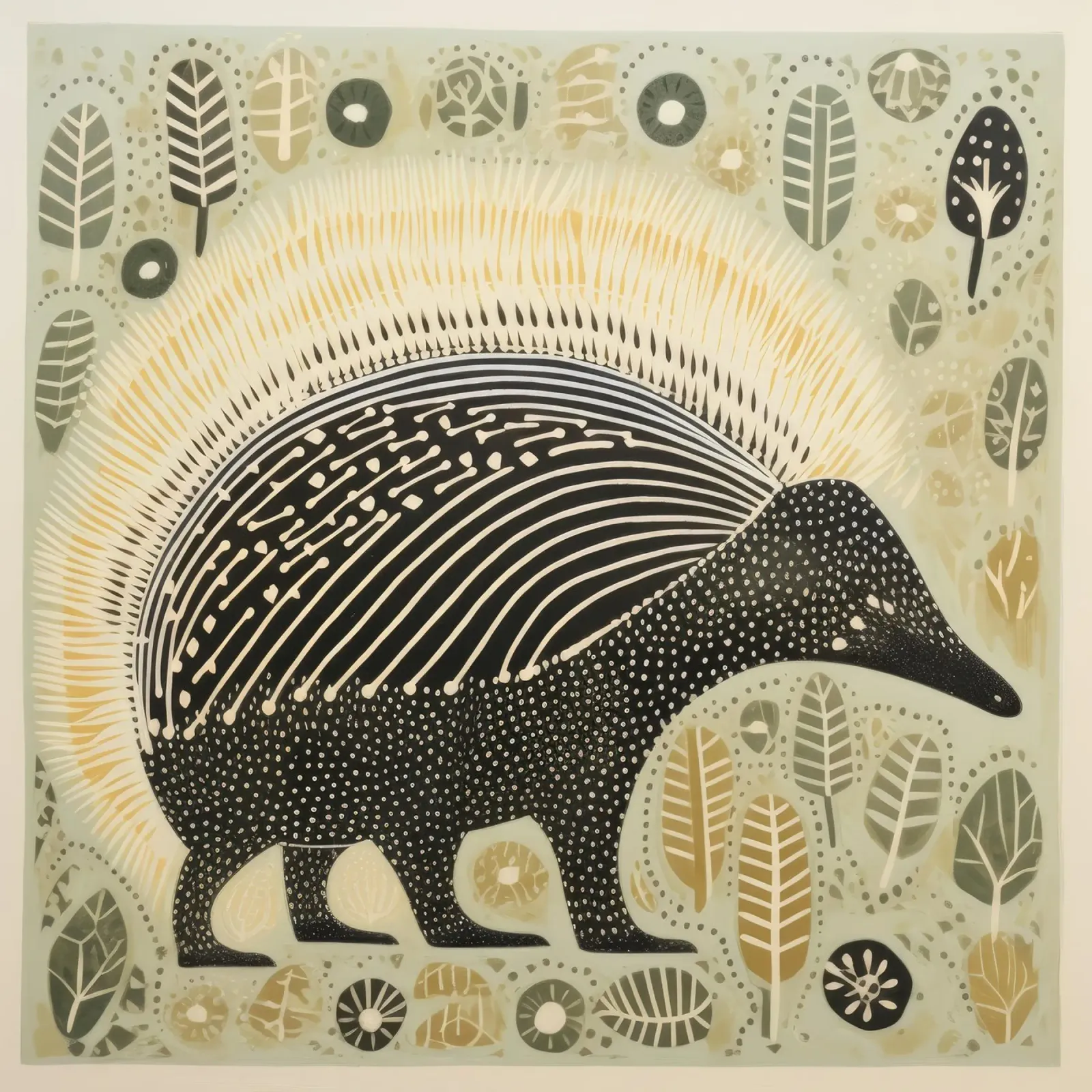 Echidna verde 1 pellicola backlit da Minimal Animal Art