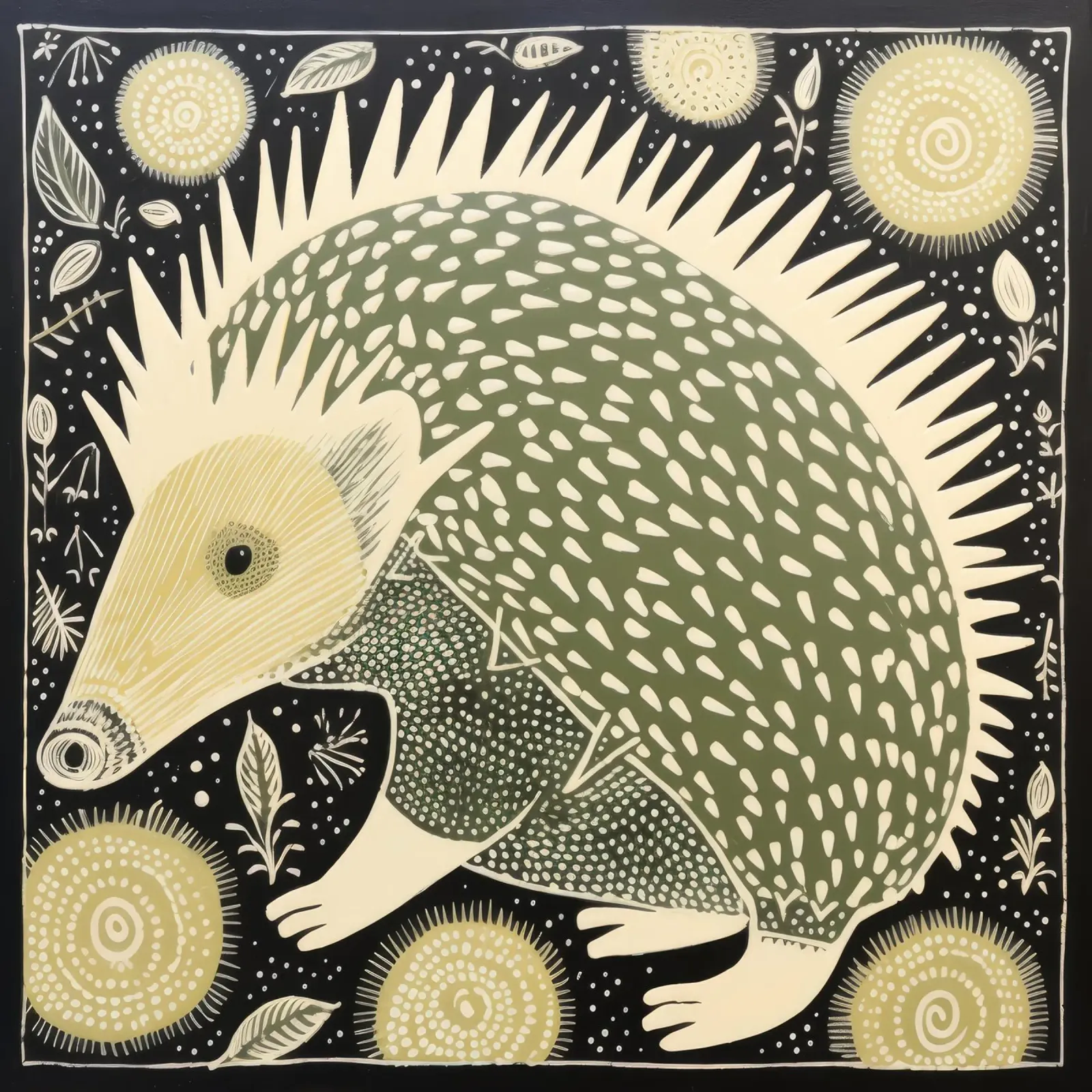 Echidna verde 2 pellicola backlit da Minimal Animal Art