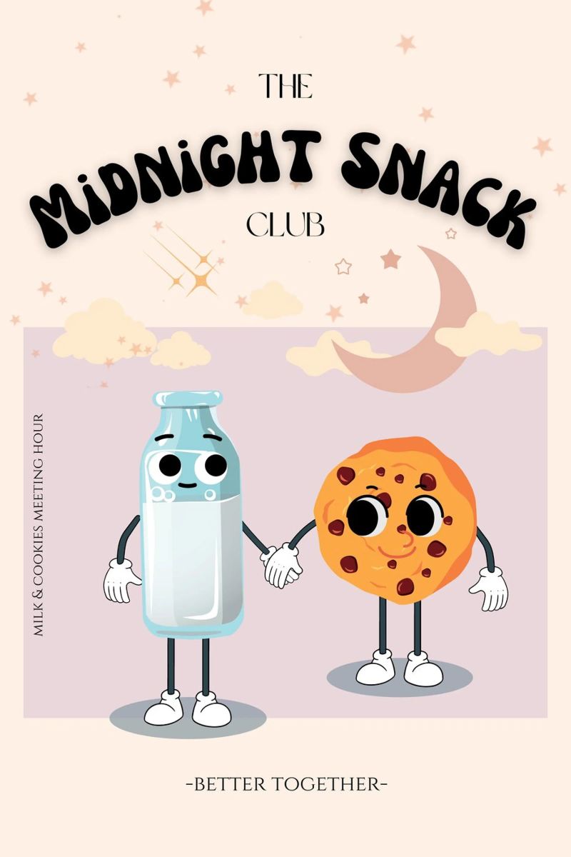 Der Mitternachtssnack-Club Druck Leinwand von KOKRPrints