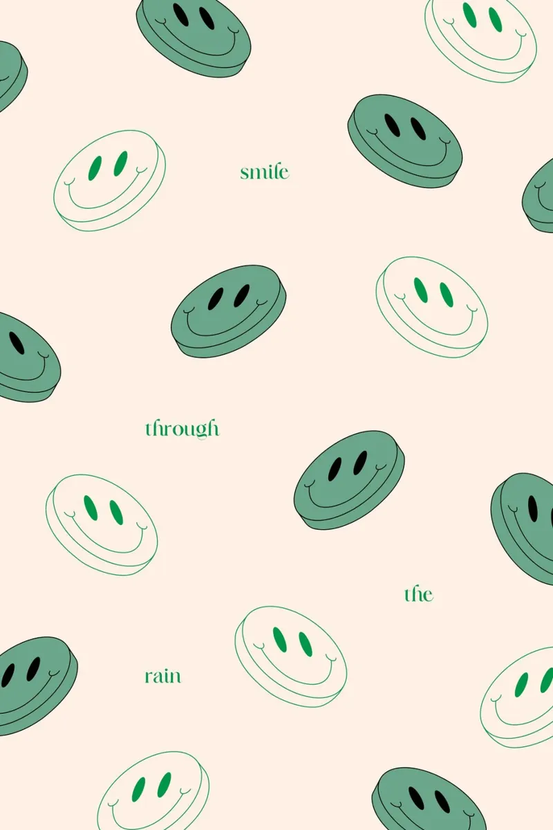 Smile through the Rain Print (Sourire sous la pluie) poster avec cadre en aluminium de KOKRPrints