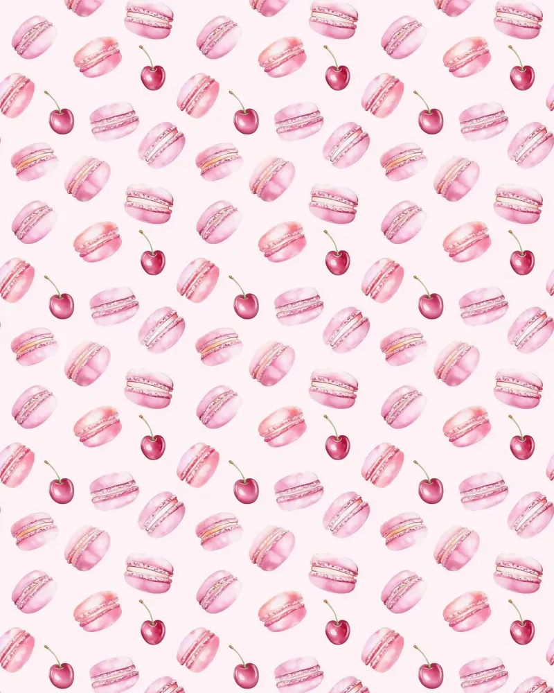 Torta di macaron rosa ciliegia Cibo Preppy Dessert Valentines pellicola backlit da Gentle Echoes Art