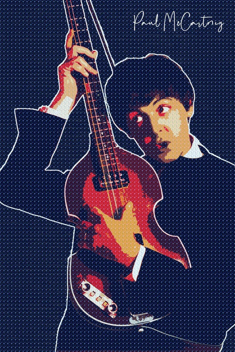 Art of Paul McCartney canvas with Floater frame by neonartroom