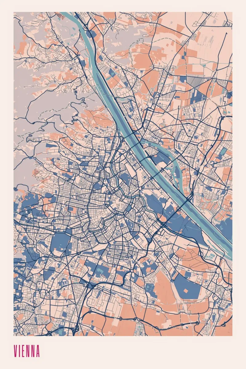 Fascino viennese poster con telaio in plastica da MOOODZART