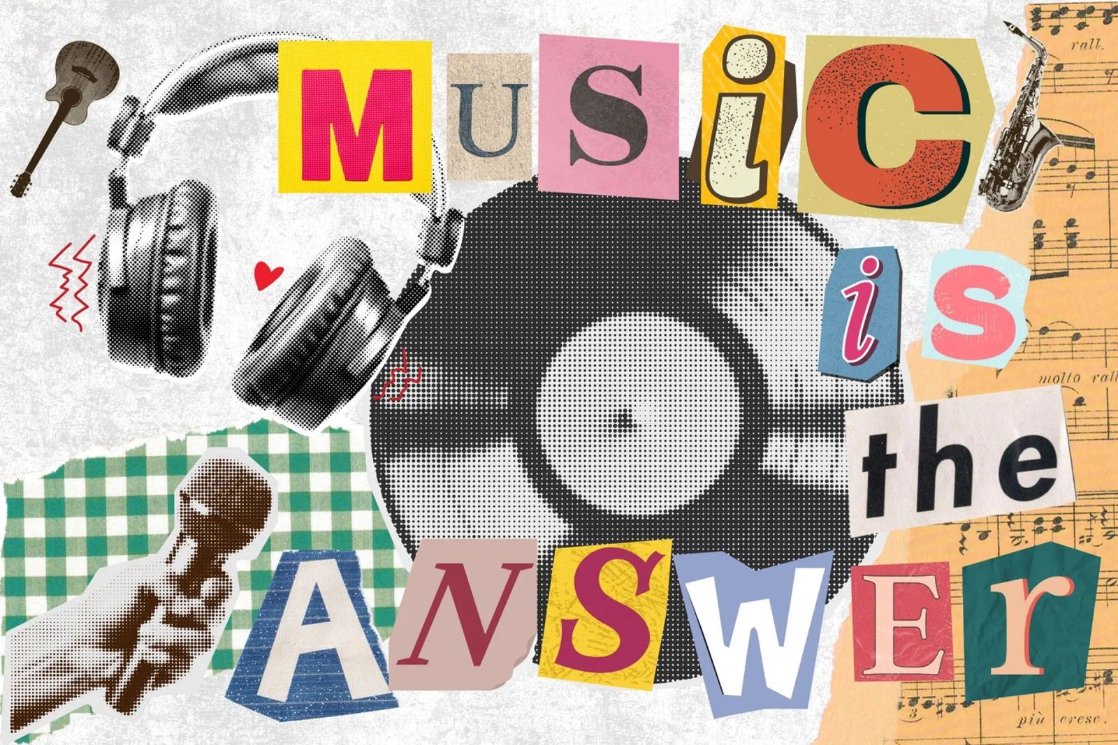 Music is the answer - collage quotes poster de Collage Quotes