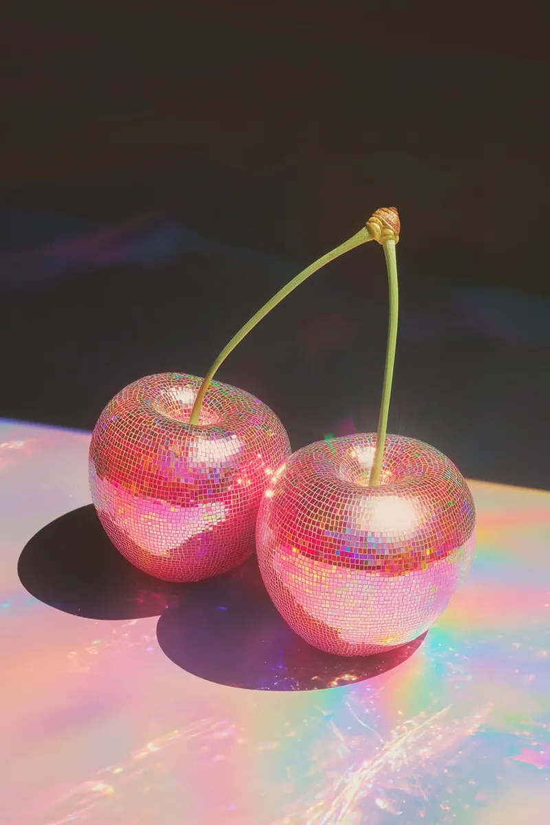 Disco Red Cherry Art pellicola backlit da Melloi Art Print