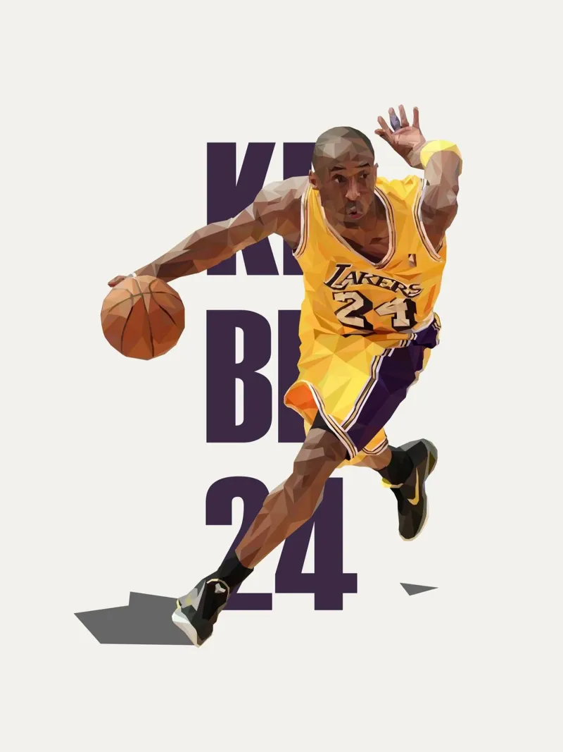 Kobe B24 pellicola backlit da Low poly art