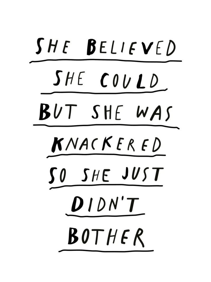 She Believed She Could But She Was Knackered canvas by THE MOTIVATED TYPE