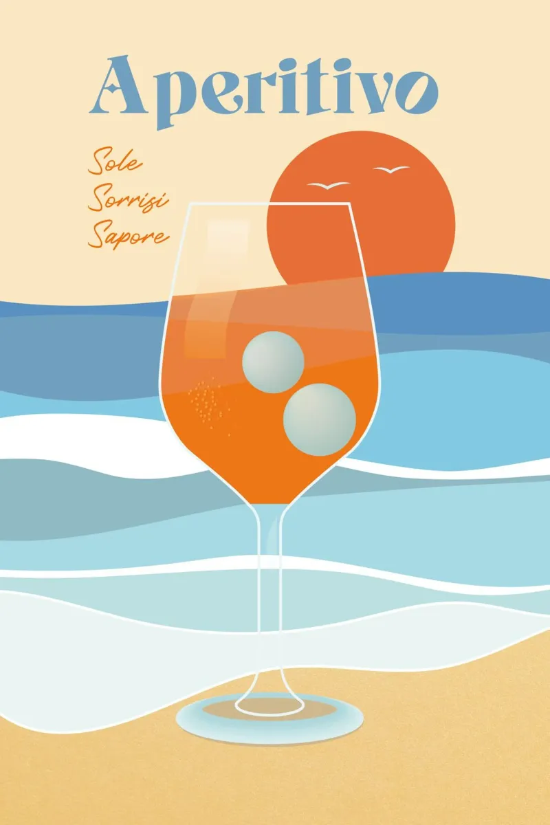 Aperitivo colorato in riva al mare pellicola backlit da pierosvisuals