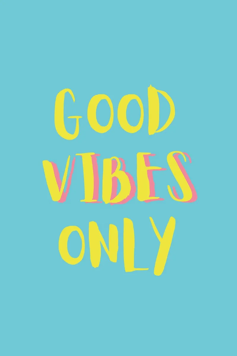 Good Vibes Only - Gelb Türkis plexiglass da pierosvisuals