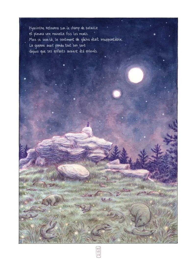 La légende du loup sans queue (extrait) carta hahnemühle da Humphrey VIDAL