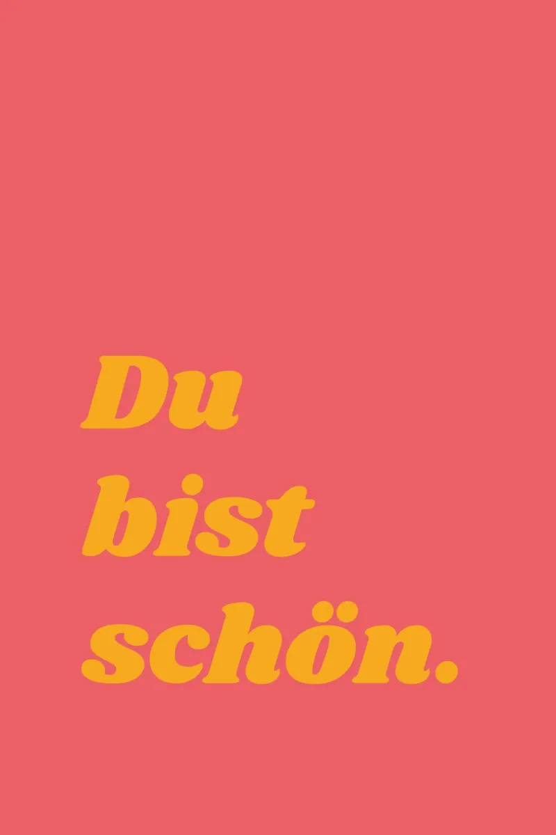 Du bist schön poster con telaio in legno da pierosvisuals