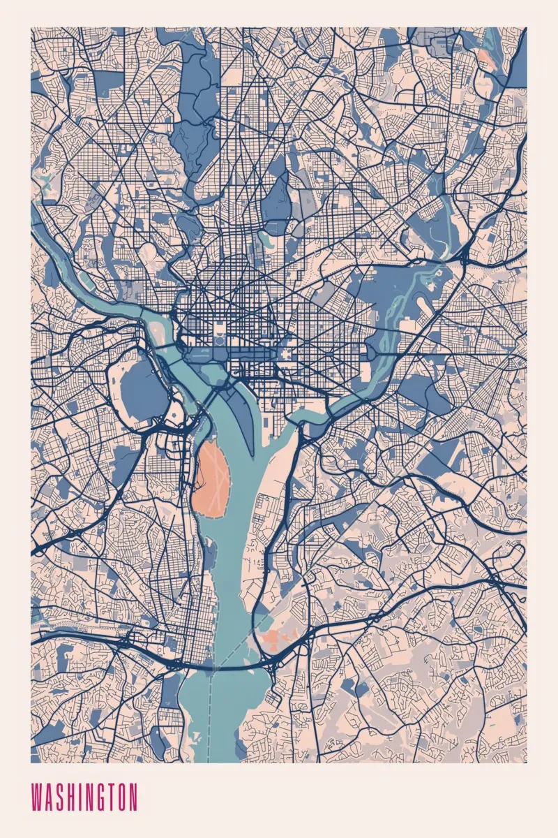 Capitale degli Stati Uniti - Washington, D.C. alluminio dibond da MOOODZART