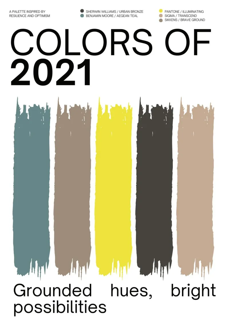 2021 Colors of the year Poster - v2 – Brush Strokes carta hahnemühle da Hightown Design