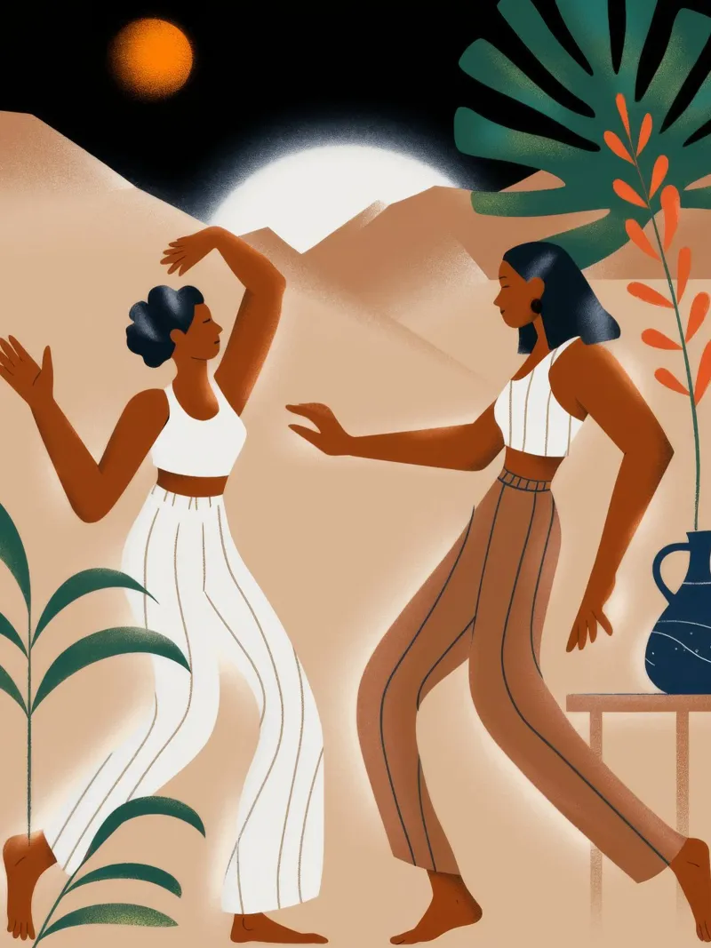 Danza nel deserto tela con Cornice a cassetta da Artie Shifa