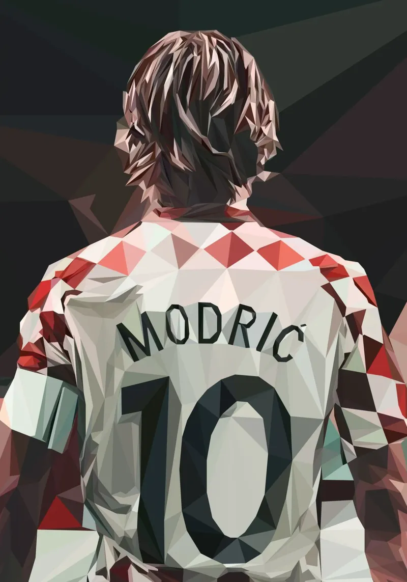 Modric Football player carta hahnemühle da Low poly art