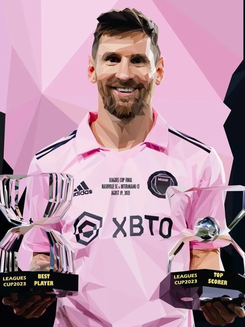Messi Football Player poster da Low poly art