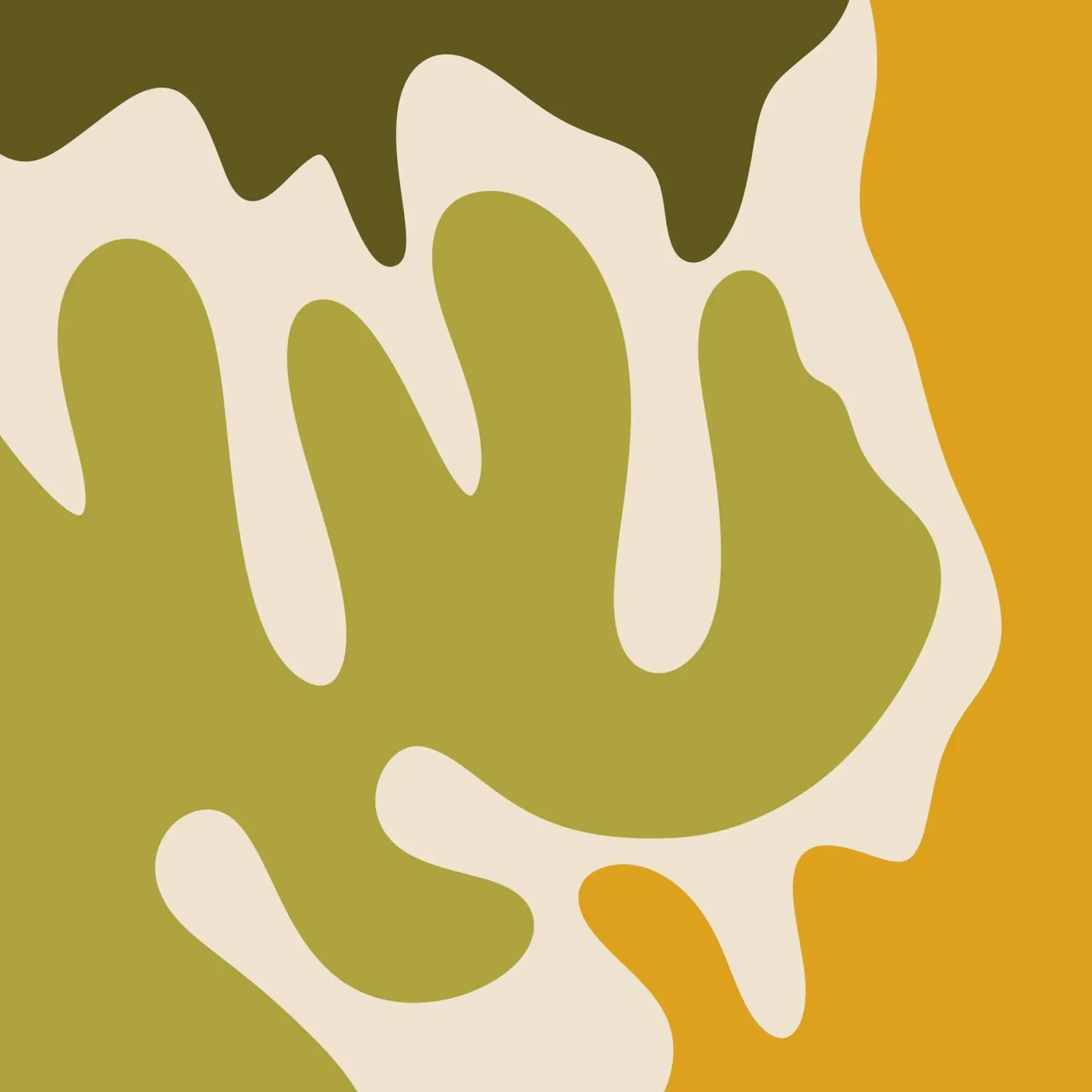 Forme astratte moderne - verde, salvia, ocra, crema poster con telaio in plastica da Wackapacka