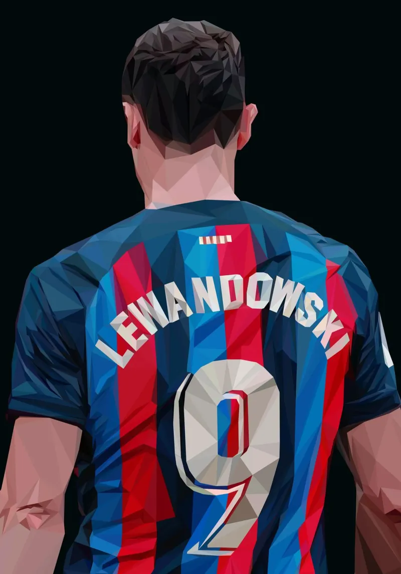 Lewandowski pellicola backlit da Low poly art