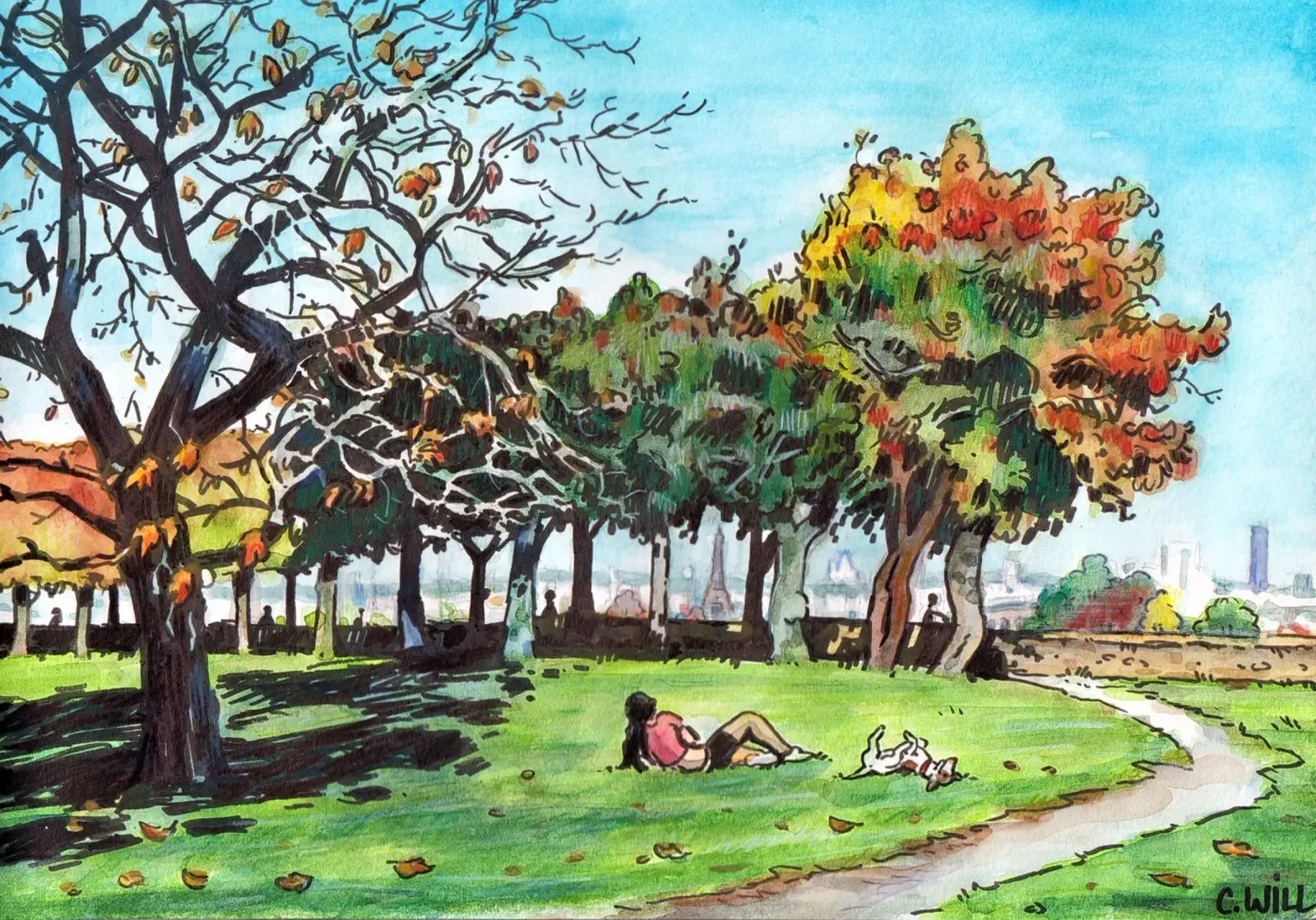 Parco Meudon poster con telaio in alluminio da C.WILL