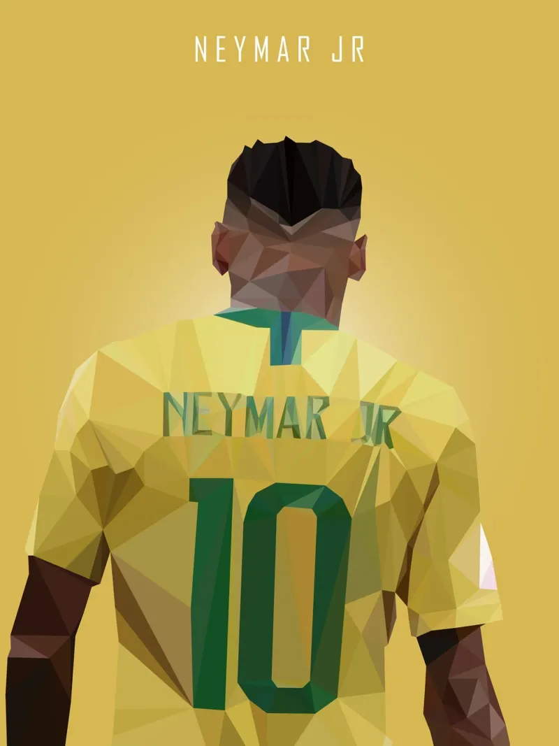 Neymar Jr. pellicola backlit da Low poly art