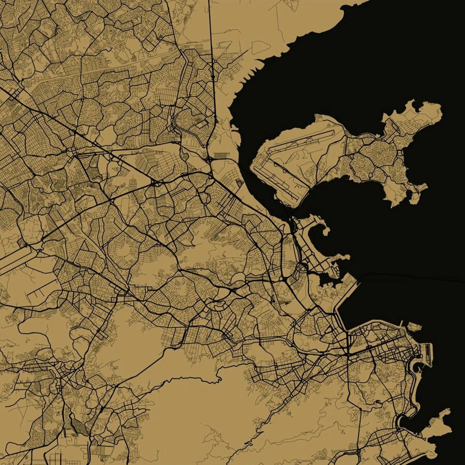 Rio Brown poster by Urban Maps