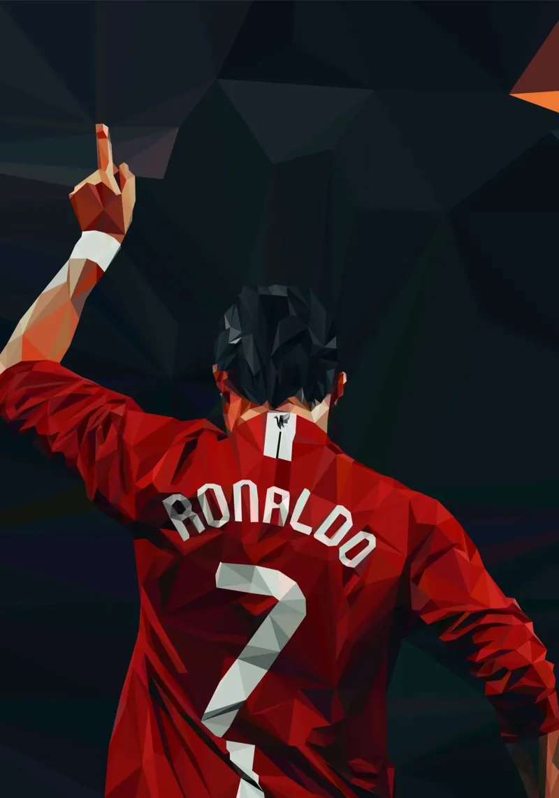 C. Ronaldo Football Player pellicola backlit da Low poly art