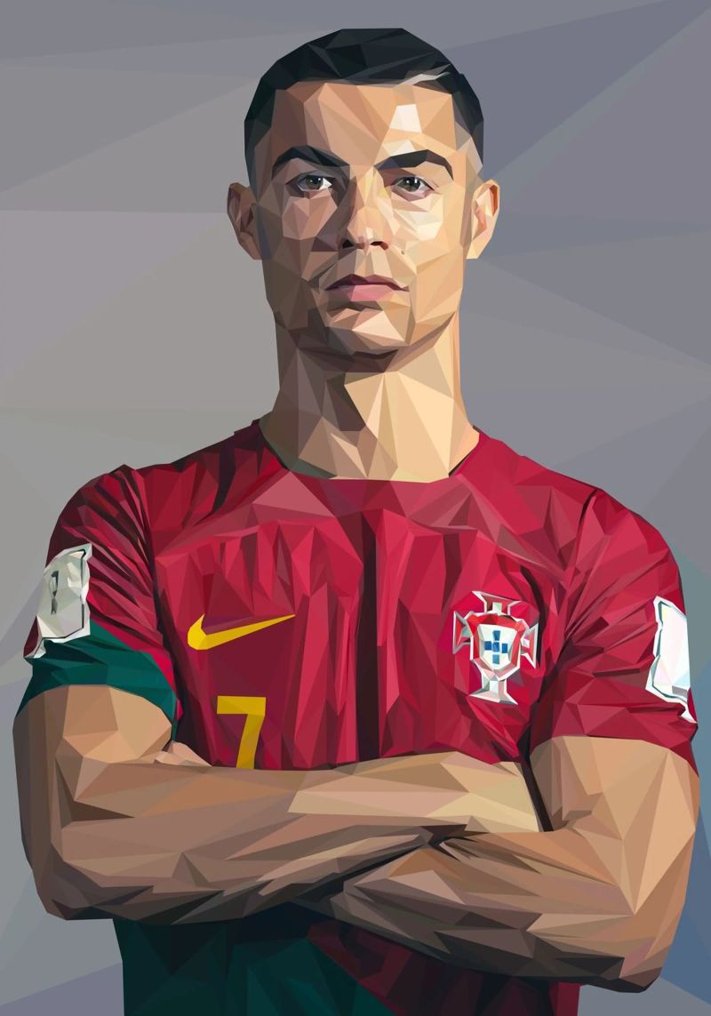 Ronaldo PRTGL Poster von Low poly art