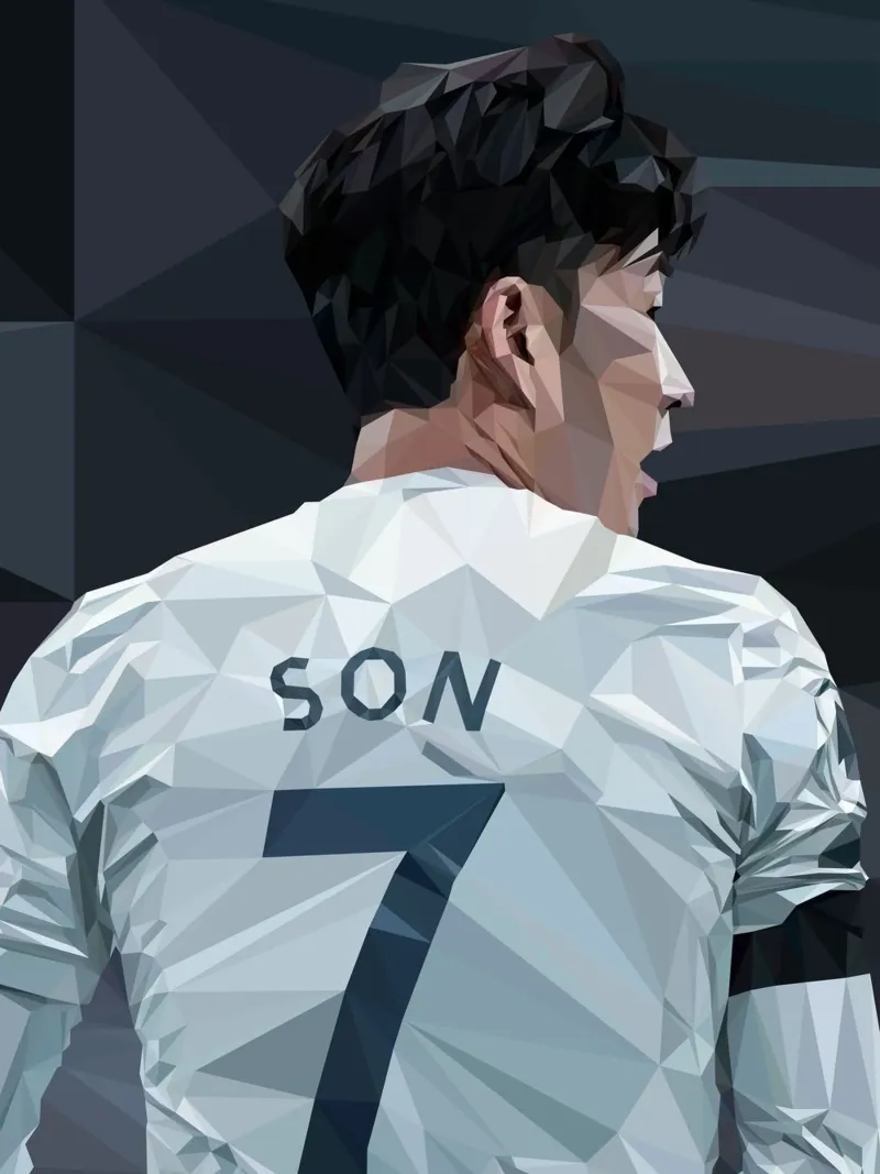 Son the Football Player pellicola backlit da Low poly art