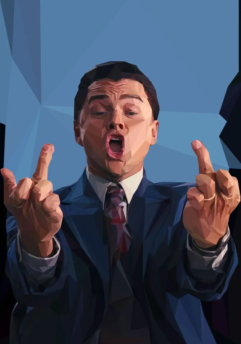 Leonardo Meme hand pellicola backlit da Low poly art